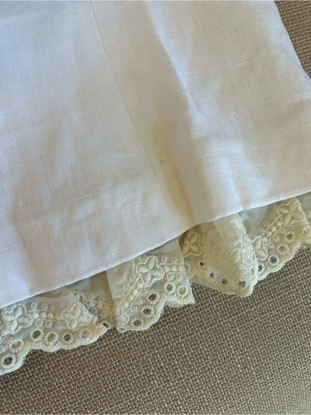 Reformation Nanette Linen Top - White French Lace Causal - Picture 7 of 9